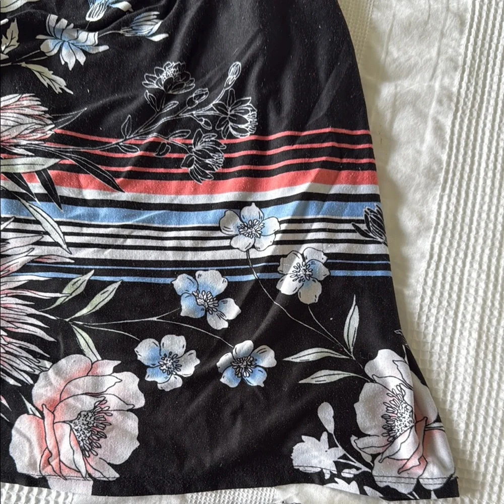 Linea Donatella Black and Pink Floral Pajama Set